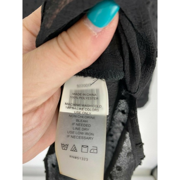 Vince Camuto Polka Dot mesh like Sheer Blouse - Picture 4 of 4